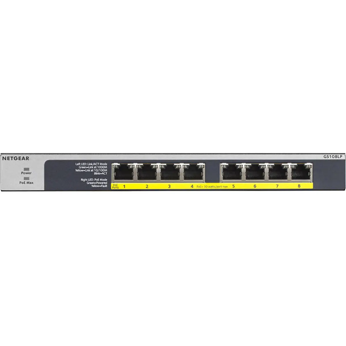 Netgear GS108LP 8-Port 60W PoE+ Gigabit Ethernet Unmanaged Switch