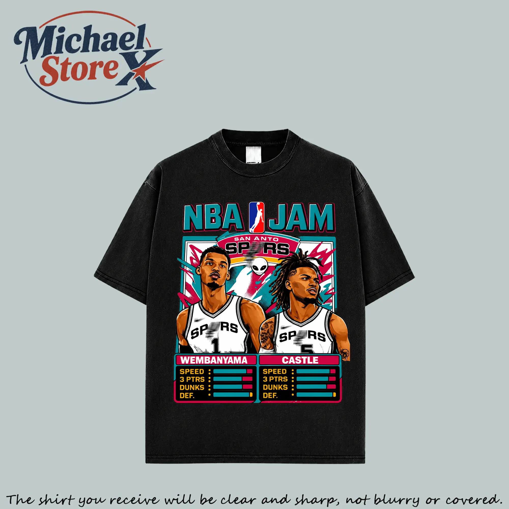Wemby vs Castle 2026 Graphic T-Shirt Sweatshirt Hoodie, Basketball Fans Apparel,  Graphic Vintage Basketball Tee, Basketball Streetwear, Gift For Basketball Fan Graphic Tee