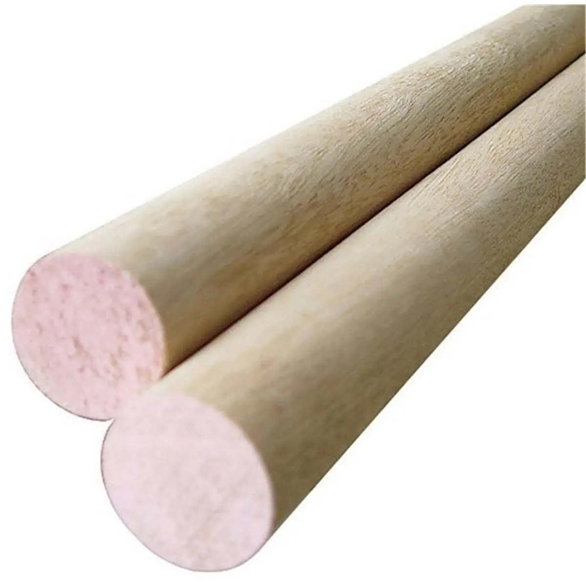 212 MAIN Round Wooden Dowel Rods (Wood Rounds), 1.5x36 in. Thunderbird Forest Poplar Hardwood, Blush Pink, Alexandria Moulding 02521-R0036C1, Pack of 2