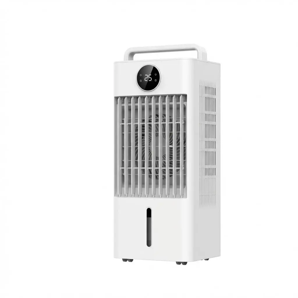 10L 3-in-1 Evaporative Swamp Air Cooler, 65W, 120° Auto Oscillation, HEPA Filter, Ultra Quiet Portable Cooling Fan with Ice Packs & Built-In Handle, Timer, 120V Outlet Compatibility for Indoor & Tent Use