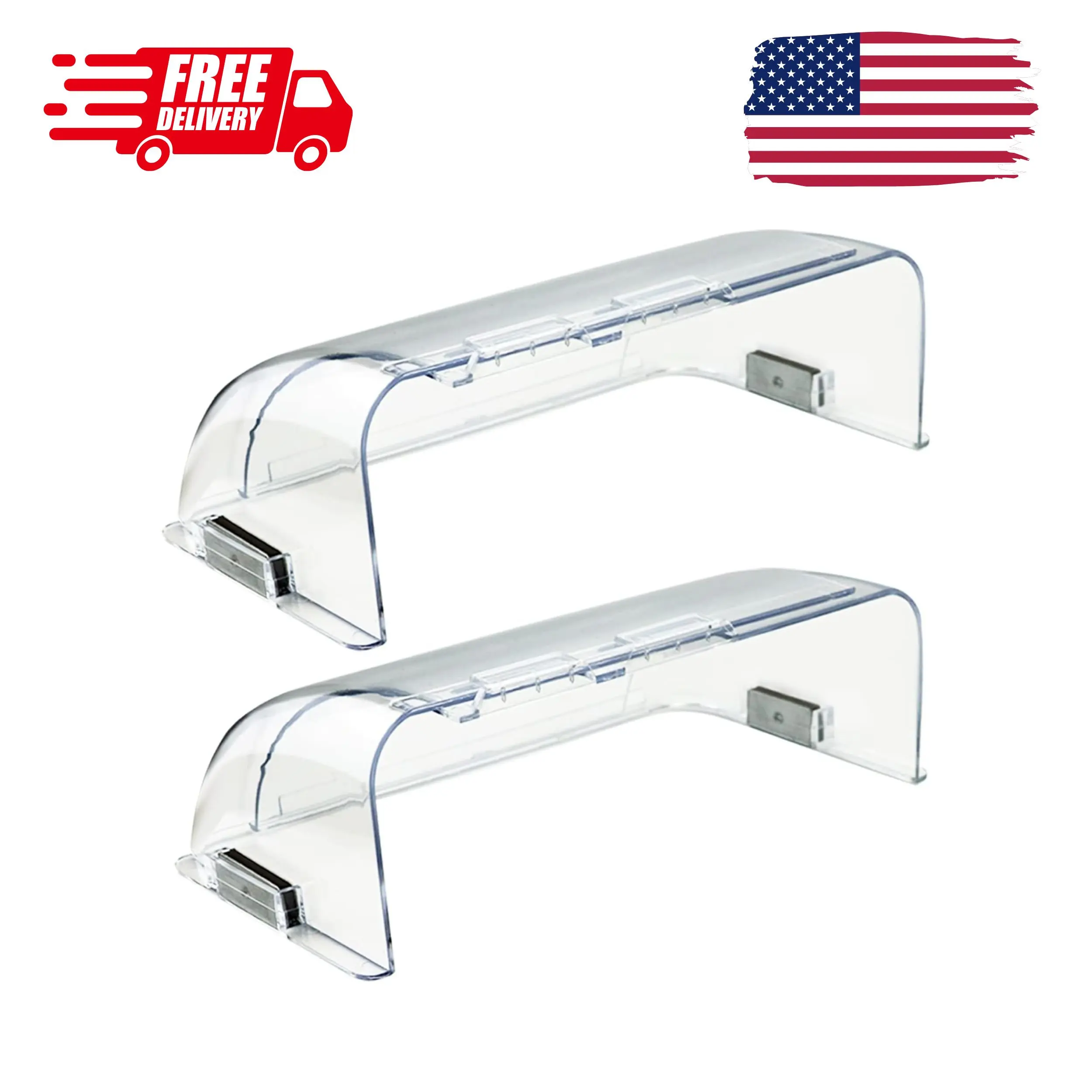 Heating & Air Vent Deflector for Vents, Sidewall, Ceiling, Floor Registers - Adjust Between 9"-14" (2 Pack Clear)