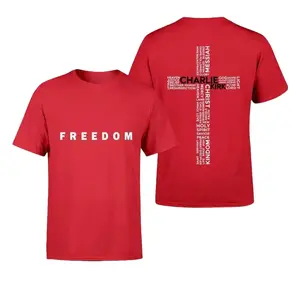 Unisex Freedom Charlie On 14th October Red Tee – Cotton Crewneck Casual Street Shirt - Tribute T-Shirt