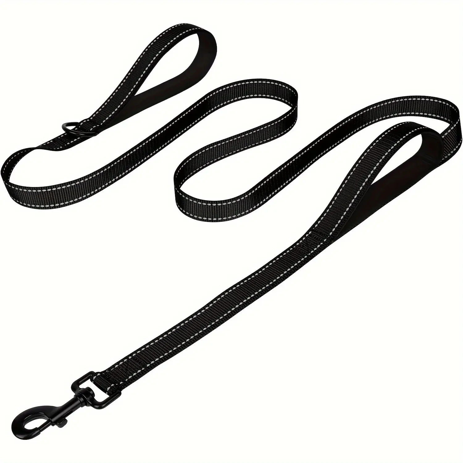 Reflective Double Handle Dog Leash – Heavy-Duty, Safe for Night Walks, Great for Large Breeds & Training