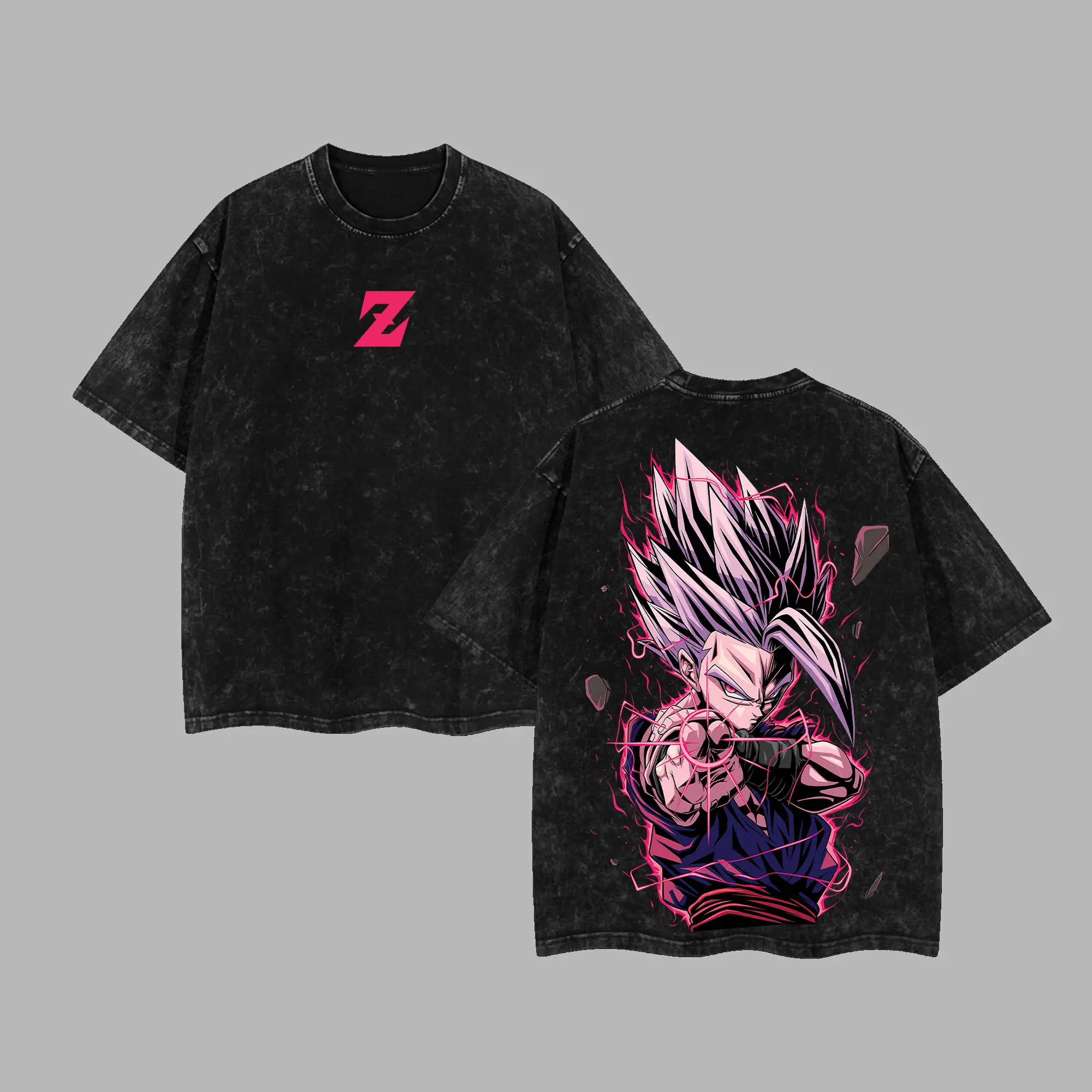 [NeoTokyoStatic] Gohan Beast Mode DBZ Anime Retro Unisex Acid Washed T-Shirt, Hoodie, DBZ Super 2026 100% Heavy Cotton Oversized Unisex Anime Merch, Soft Cotton Streetwear Clothes, Unisex Manga Apparel, Gift for Anime Fans,