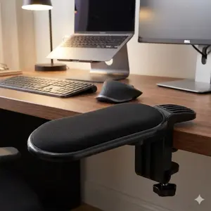 Ergonomic Adjustable Wrist Rest for Mouse and Keyboard, Rotating Gaming & Office Computer Pad - Comfortable Portable Relief for Carpal Tunnel, Arm Support for Typing, Writing, Design, and PC Work