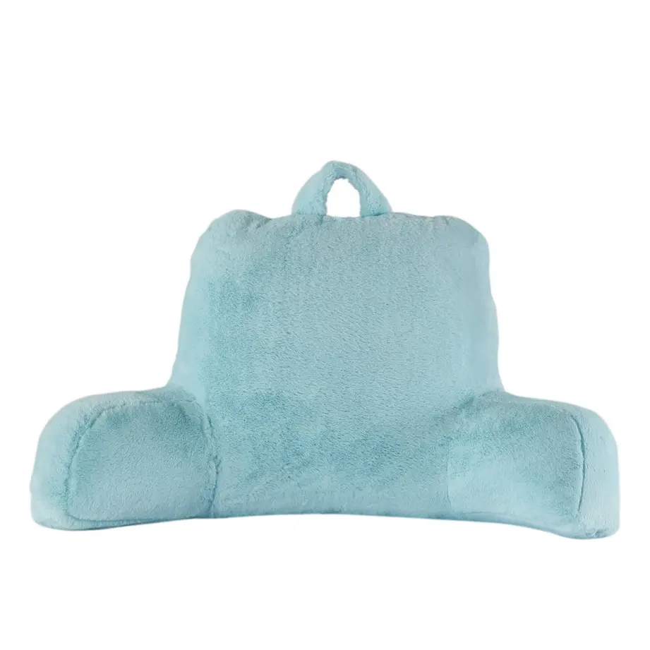 Faux Fur Plush Backrest Pillow Specialty Size Aqua Soft Microfiber Plush Bedrest Lounge Pillow
