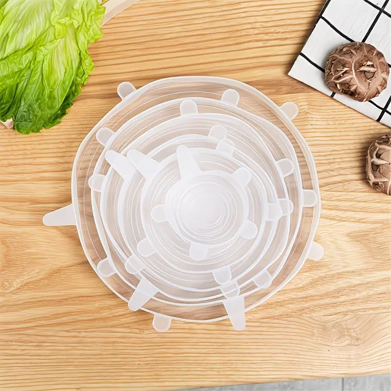 6/12-Piece Food Grade Silicone Stretch Lids, Airtight Leak-Proof Bowl & Container Covers, Airtight Food Storage & Microwave Home Care Dust Covers