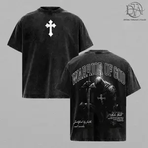 Warrior Of God Christian Knight Vintage Washed T Shirt / Sweatshirt / Hoodie Faith Based Streetwear Armor Of God Graphic Tee Heavy Cotton Unisex Jesus Believer Religious Gospel Apparel Justified By Faith Sola Fide Style