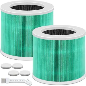 2 Pack HY1800 Replacement Filter, Compatible with CHIVALZ/MORENTO/Loytio/Honeyuan/AYAFATO/IOIOW HY1800, 3-in-1 High-Efficiency Activated Carbon HY1800 Filter and 4-Pieces Sponge (2 Pack Green)