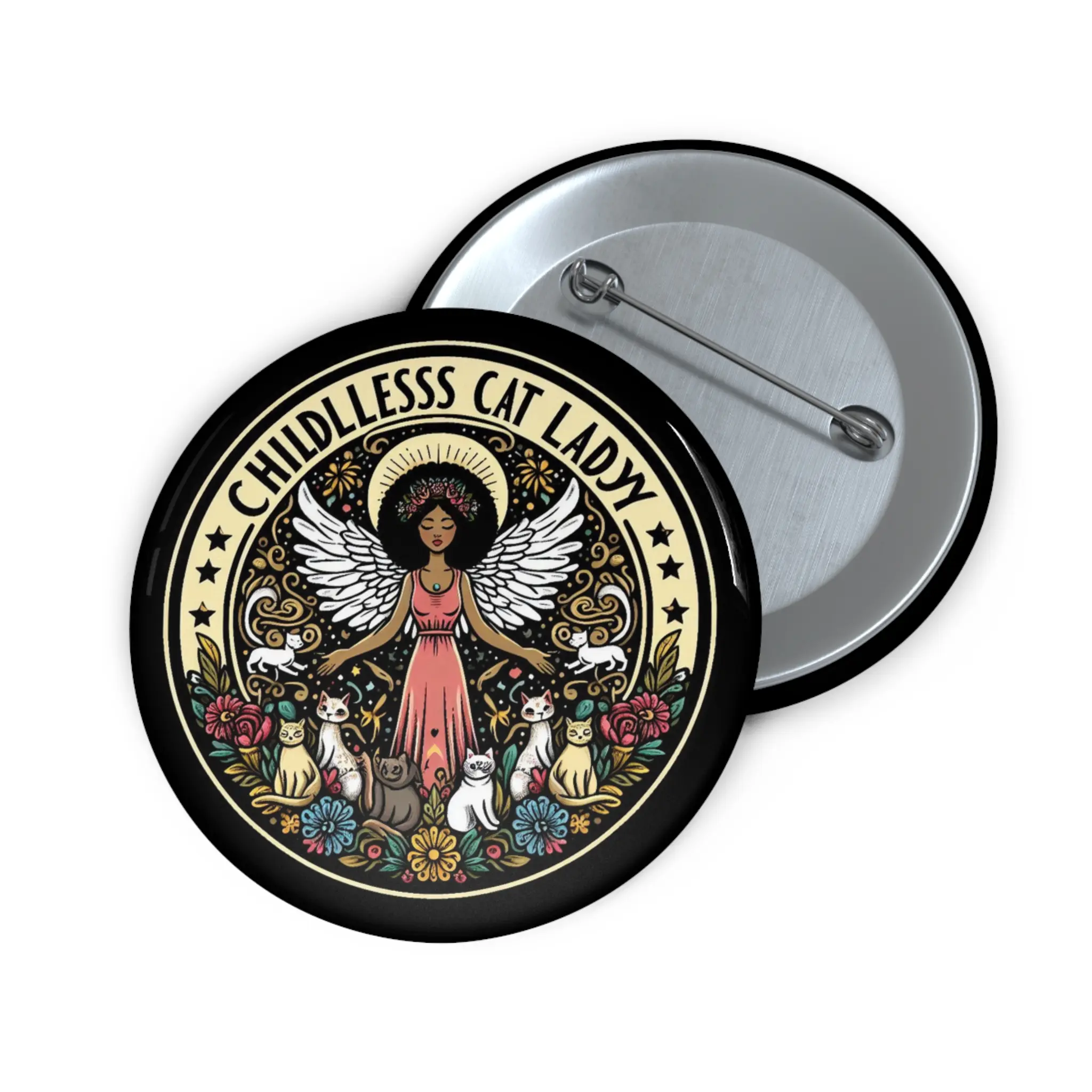 St. Cat Lady - Custom Pin Buttons