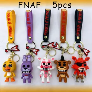 3pcs Cartoon Game Action Figure FNAF Freddy's Fazbear Bear Doll Model Toy Five Nights Freddy Keychain for Kid Birthday Gift