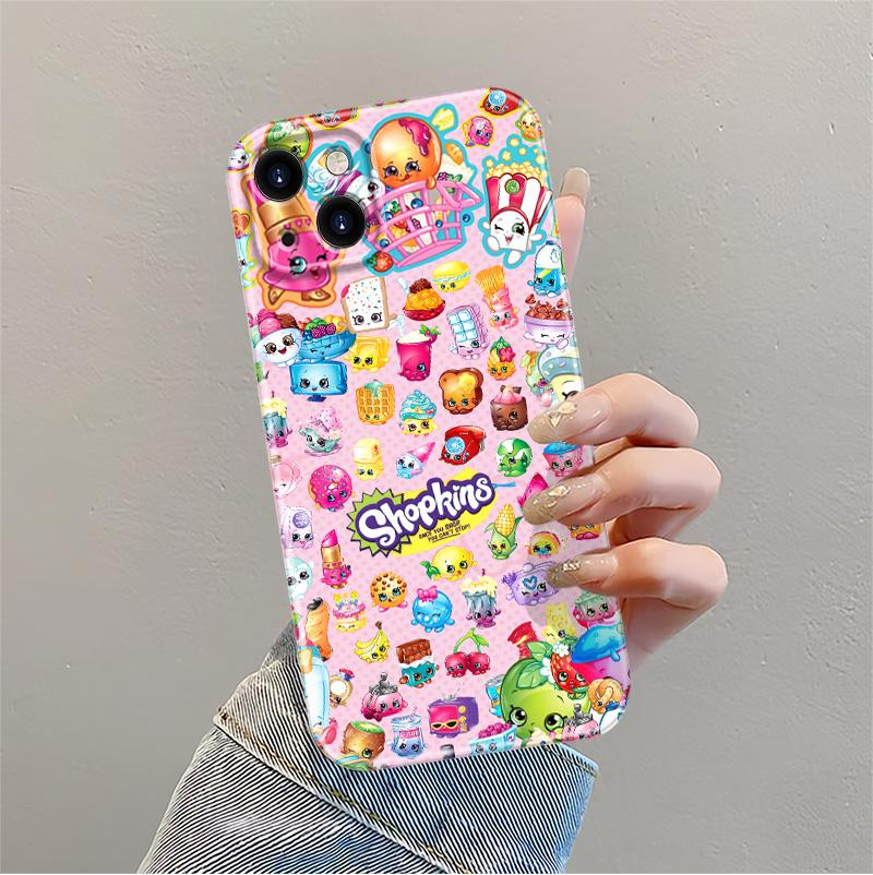 Shopkins cartoon print phone case, suitable for iPhone 17 Pro Max/Plus 16 15Plus 14 13 12 11 shockproof mobilephone protective cover y2k aesthetic phone case