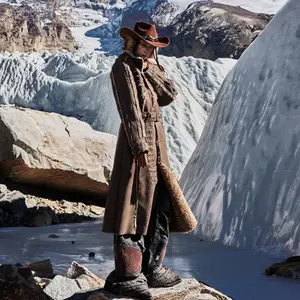 All-in-one Eco-friendly Suede Lambswool Long Coat