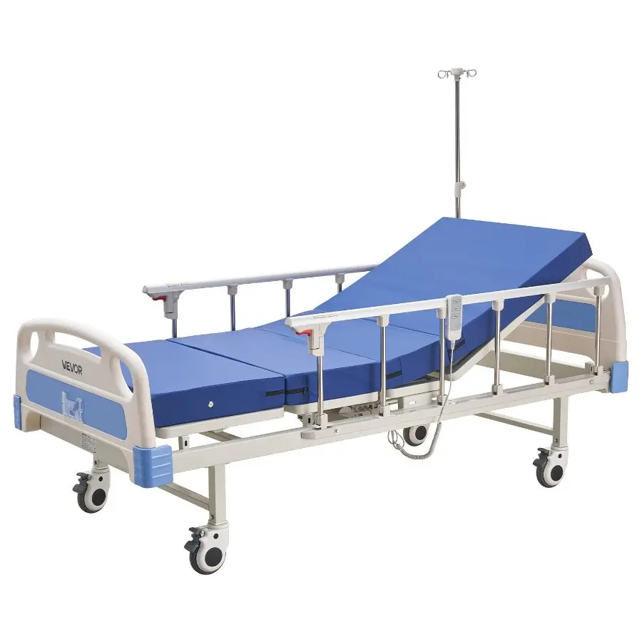【Summerfinds】 2-in-1 Full Electric Patient Hospital Bed with 2-in-1 Function, Premium ICU Medical Bed, Adjustable Back & Legs, 5 Locking Casters, High-Density Foam Mattress, 550 lbs Load Capacity for Home & Hospital Usedealsforyoudays