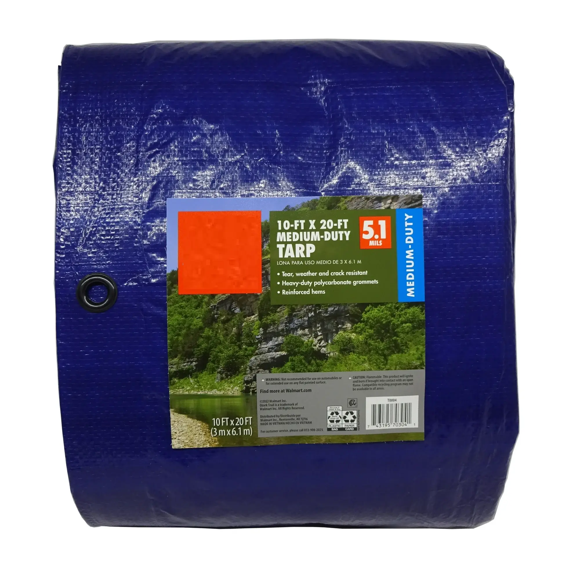 Medium-Duty Tarp, 10' x 20', Made of PE Material Resistance Medium-Duty Tarp, 10' x 20', Made of PE Material Resistance