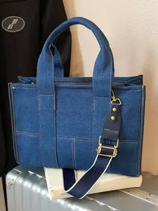 Women's Denim Handbag, Fashionable Casual Canvas Shoulder Bag, Crossbody Bag with Zipper, Crossbody Shoulder Purses, Exquisite and Trendy Personalized Women's Bag, Denim Crossbody Bags, Crossbody Messenger Bag