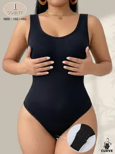 Women's Sleeveless Bodysuit Compression Shapewear Set, Spring 2026 Plus Size Fitted Adjustable Design, Seamless Elastic Comfortable Wear