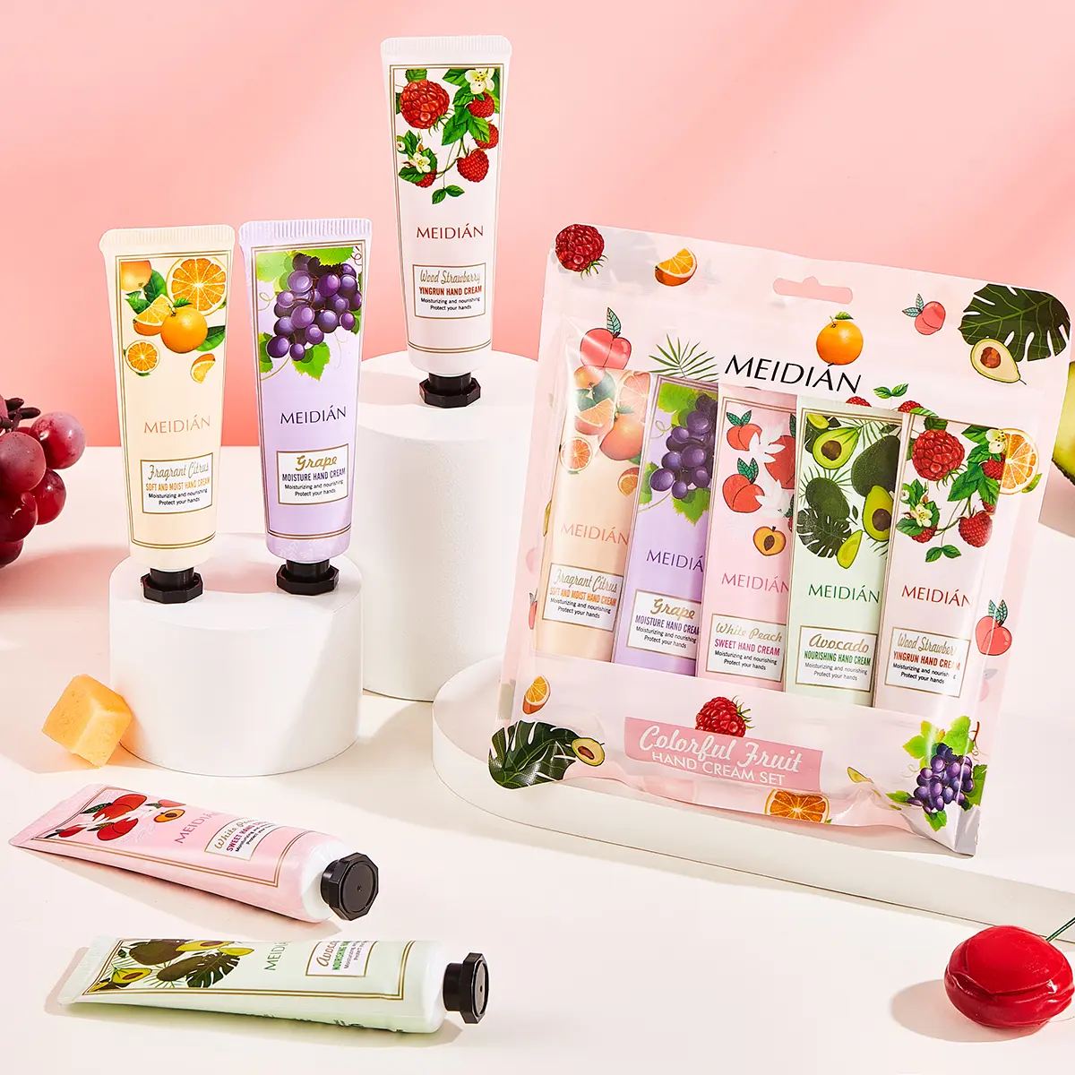 Korean-Style Aromatic Scent Hand Cream - Fruity Blend, Alcohol-Free Moisturizer - Hydrates Skin, Soothes Cracked Hands - Compact, Convenient Daily Care - Unisex, Random Scent - Christmas Gift