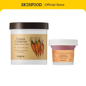 [SKINFOOD Official] Carrot Daily Moisturizing Care Duo | Carrot Carotene Calming Water Toner Pads 60EA + Carrot Carotene Food Mask 120g
