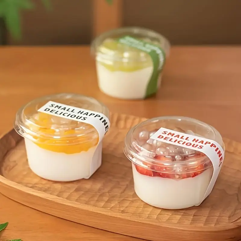 50Pcs 5.07oz (150ml) Reusable Clear Plastic Portion Cups with Snap Lids, Disposable Dessert Bowls for Ice Cream, Yogurt, Soup, Snacks & Jelly, Perfect for Holiday, Party, Picnic & Daily Use