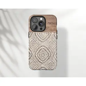 Boho Wood Pattern Tribal Pattern Phone Case suitable for iPhone 17, 16, 15, 14, 13, 12, 11 Pro Max, X, XR, XS Max, 8, And 7 Plus,screen protector,fidgets Durable Protection