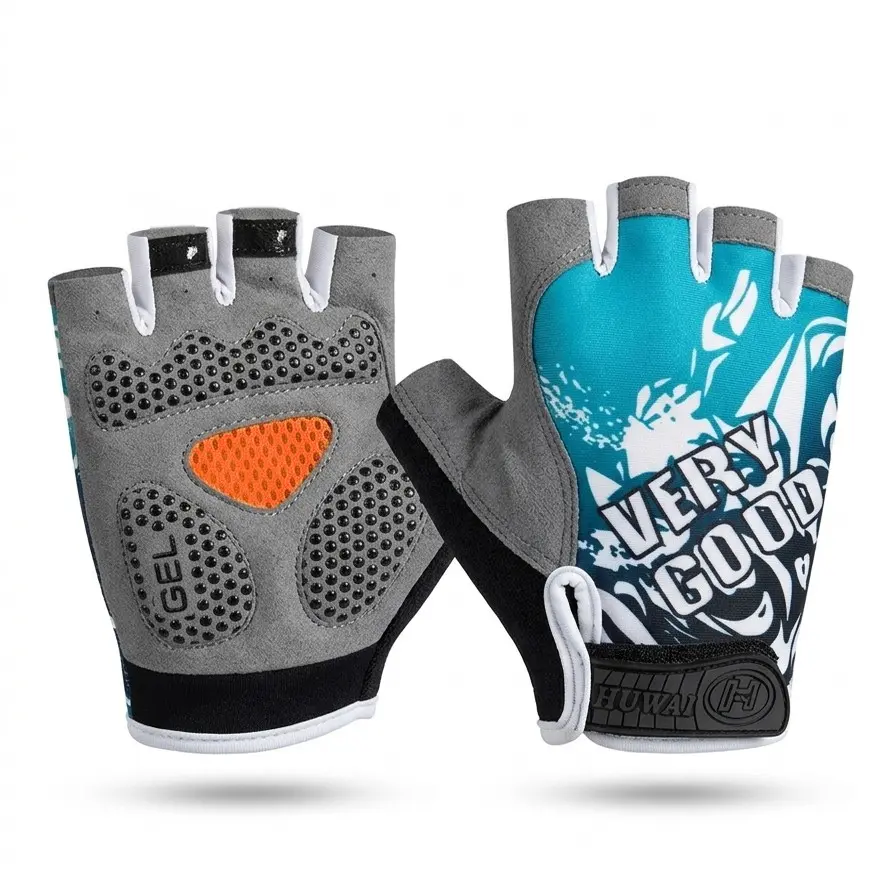 Padded Half Finger Cycling Gloves, Riding Glove, Shock Absorbing Anti-Slip Breathable Bike Gloves for Men Women, MTB Road Biking Sports Gloves