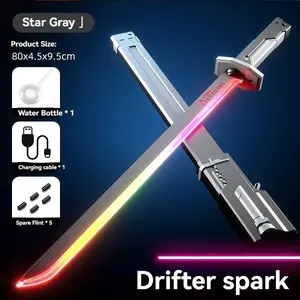 2026 NEW!Cyberpunk Neon Sword Lightsaber Toy 28inch Spark Blade Sound & Fog Eight-Color Streaming Light Effect Type-C Rechargeable for Rave, Cosplay & DisplayChristmas gifts Pastel Tote Bag Groceries Reusable Up LED Bow and Arrow Set Outdoor Arcade