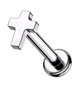 16G Cross Titanium Labret