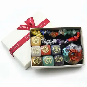 7‑Chakra Healing Crystal Gift Set – Engraved Stones + Energy Bracelets + Manifestation Pendant Wellness