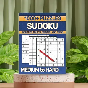 Adult Sudoku Puzzle Book, 22 Pages, 400+ Puzzles, Difficulty Levels, Brain Teaser & Stress Relief, Engaging, Mental Activity, Mental Agility, Challenge, Portable Gift, 9.84x7.48 Inches