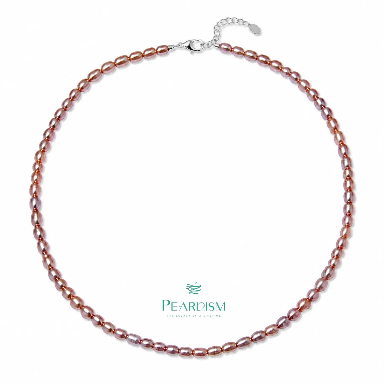 PEARLISM Freshwater Seedless Light Purple Full string Necklace S925 clasp 3-4MM-- CFSN0009