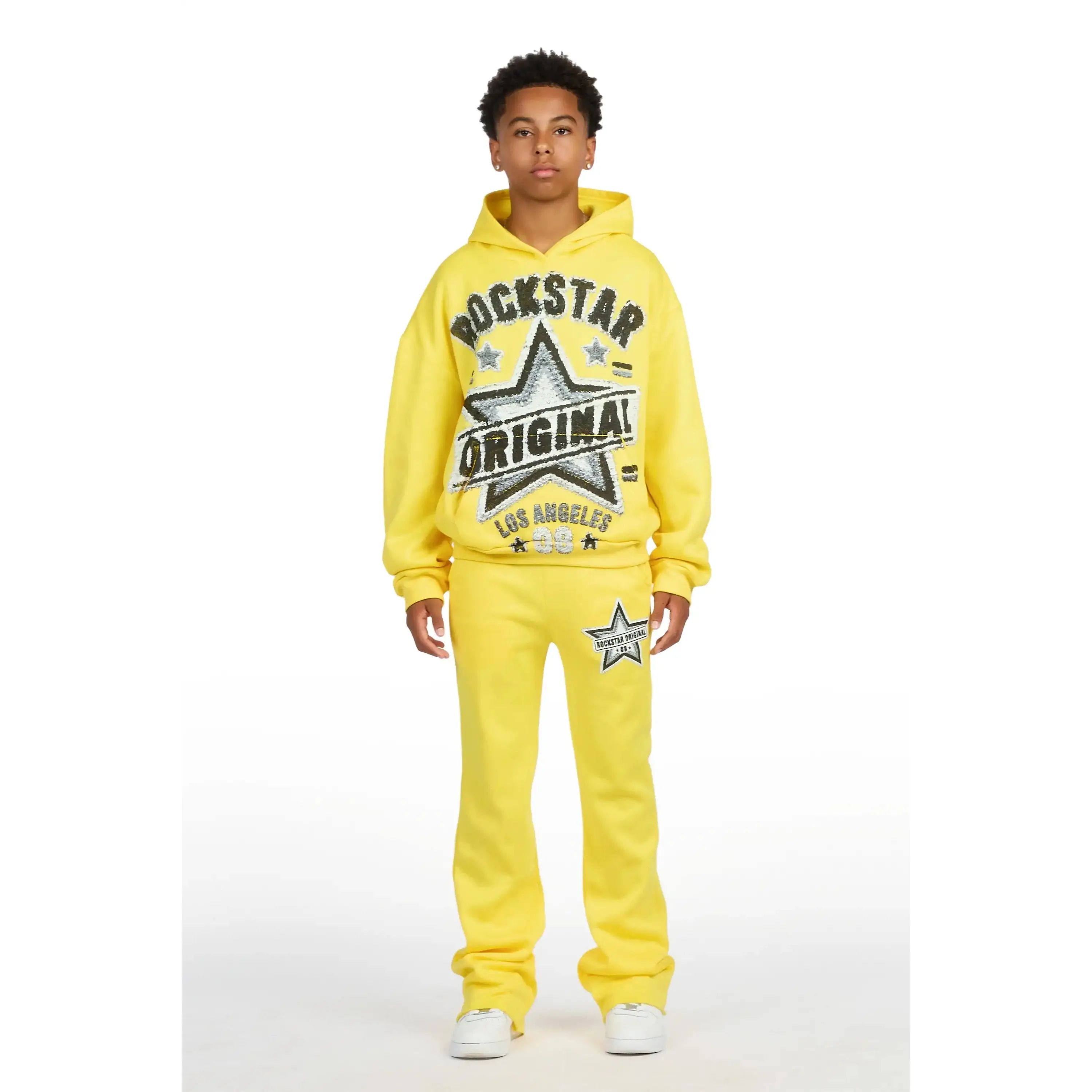 Boys Basilisk Yellow/Black Hoodie Track Set