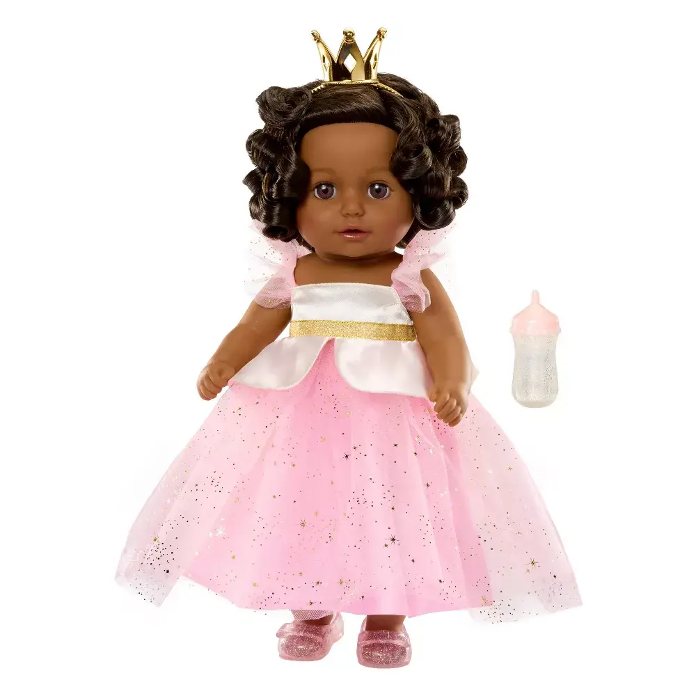 BABY Born Princess Doll Harper Pink Dress & Crown - Black Hair Dark Brown Eyes