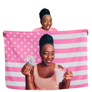 Custom Pink America Flag Tapestry, Personalized Flags, Design Your Image Funny Tapestry Poster, for Decorate, Clubs, Concerts, Bars, University, Dormitories, Living, Rooms, Bedrooms, 30x40 40x60 50x60 60x80 60x90 inch Outdoorfun Decoration
