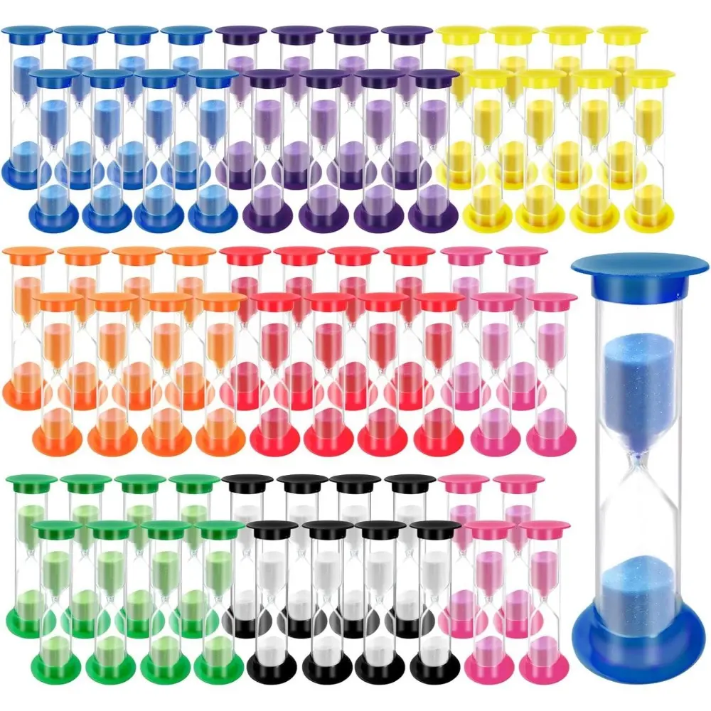64 Pcs 2 Minute Sand Timer for Kids, Bulk Hourglass Sand Mini Hourglass Clocks Classroom, Kitchen, Office, School (Multicolor)