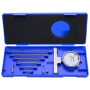 【FathersDayGift】VEVOR Depth Gauge, Depth Micrometer 0-22 inch Measuring Range, 0.001" Resolution, with 4 Anvils & 6 Standard Rods, Precision Easy to Read Mechanical Tool for Measuring Groove, Step, Hole