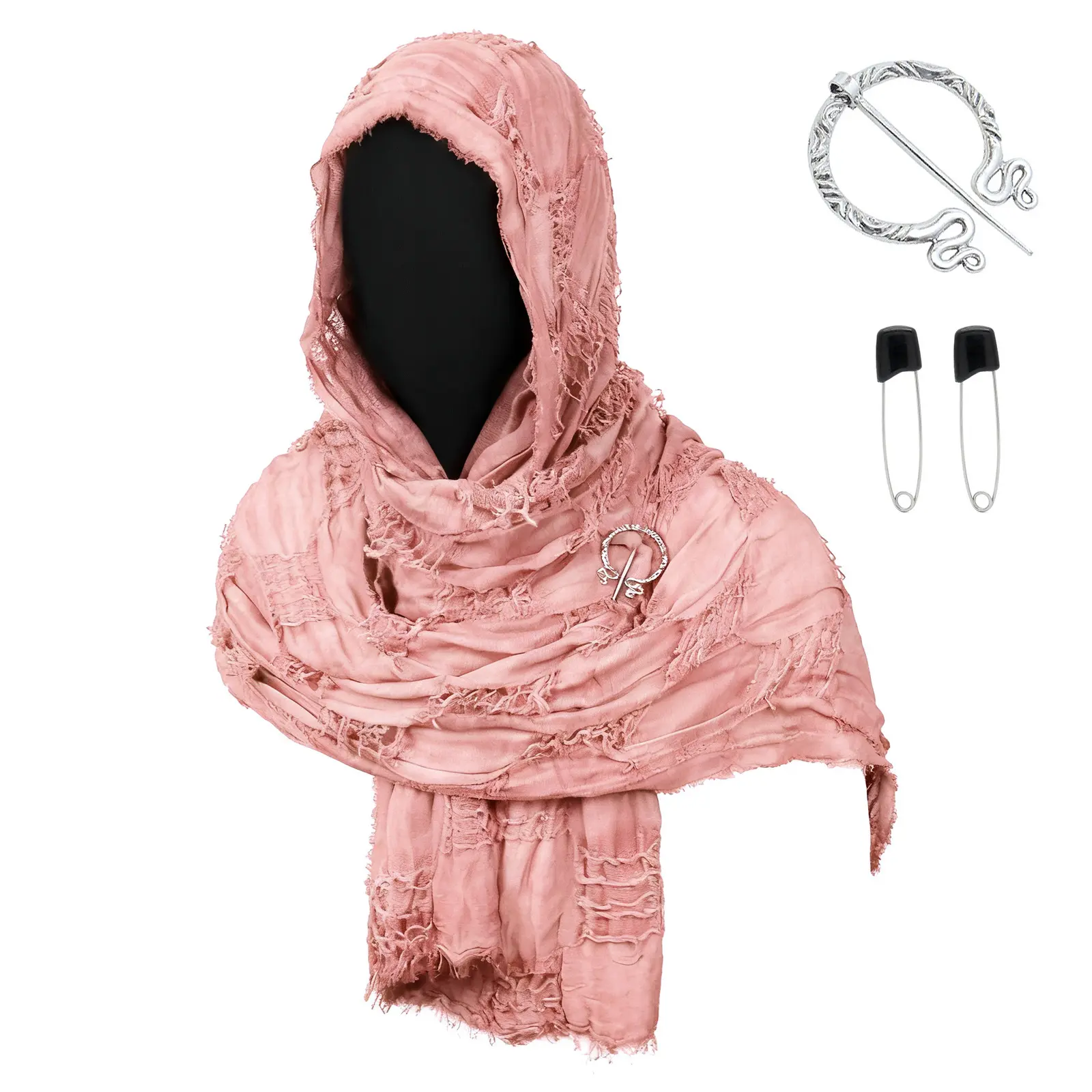 CST094PK Pink Battle Damage Scarf (190cm