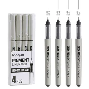 4-Piece Fineliner Pen, Assorted Point Sizes 0.2/0.3/0.4/0.5mm Ultra Fine Tips Pens Bleed Bible Journaling Study Supplies Annotation Smooth Waterproof Micro Line Tip Fineliner Markers Writing Pens Stuff