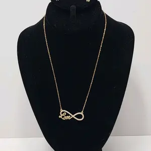 #124. 18K Gold Plated Lovee Infinity Necklace and Earring Set