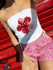 Y2K Style Drawstring Tube Top, Sleeveless Slim Fit, Solid Color, All Seasons, Trendy Streetwear, Perfect for Daily Wear & Layering