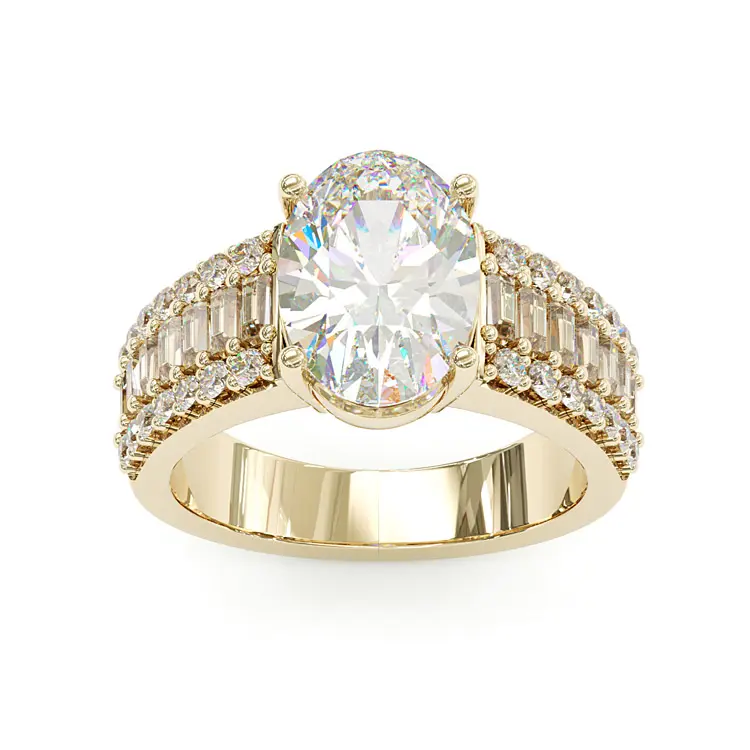 Jzora 4CT Oval Cut Engagement Ring for Women Luxury Statement Ring Wedding Ring Trend 2026