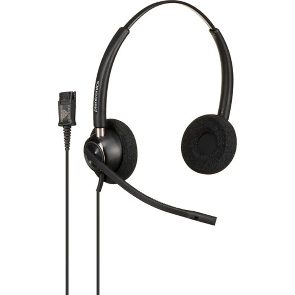 Poly EncorePro 520 Binaural Over-Head Lightweight Headphone with Active Noise Cancellation & Plantronics Audio Processors for PC Gaming, Phones