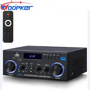 Woopker AK50 Bluetooth 5.3 HiFi Stereo Audio Amplifier 2.0 Channel 420W Digital Power Amp for Home Theater Karaoke Party Music Streaming Remote Control Speaker