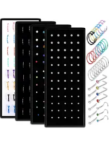 200 Pcs Nose Rings Set for Women Men 316L Stainless Steel Hypoallergenic L-Shaped Screw Piercing Jewelry for Tragus/Nose/Helix/Conch/Medusa/Lip - Stylish & Comfortable MIX