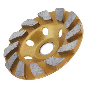 Concrete Grinding Wheel 4 Inch Concrete Turbo Diamond Grinding Cup Wheel 12 Segs Heavy Duty Angle Grinder Wheels for Paint, Epoxy, Mastic, Coating Removal