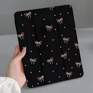 Pink Bowknot Tablet Case with Pen Slot, Compatible with iPad Mini, Air, Pro 4, 5, 6, 7 (2017, 2018, 2019, 2020, 2021, 2022, 2023, 2024, 2025 models), and Samsung S6, 7, 8, 9, 10 FE + A7 LTE, SZBCPBT4