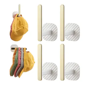 Punch-free hat storage hooks, 2 plastic hooks, multifunctional household storage hooks, can hang keys, hats and towels, self-adhesive hooks, suitable for entrance hallways, bathrooms and bedrooms, summer gifts
