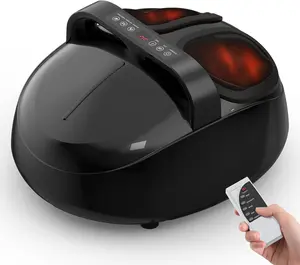 Foot Massager with Heat, 5 Modes & 9-Level Intensity & 3-Speed Vibration, Shiatsu Kneading & Rolling Compression, with Remote & Portable Handle, Fits Up to Men's Size 13, Gift for Women Men Summervibes outdoorfun
