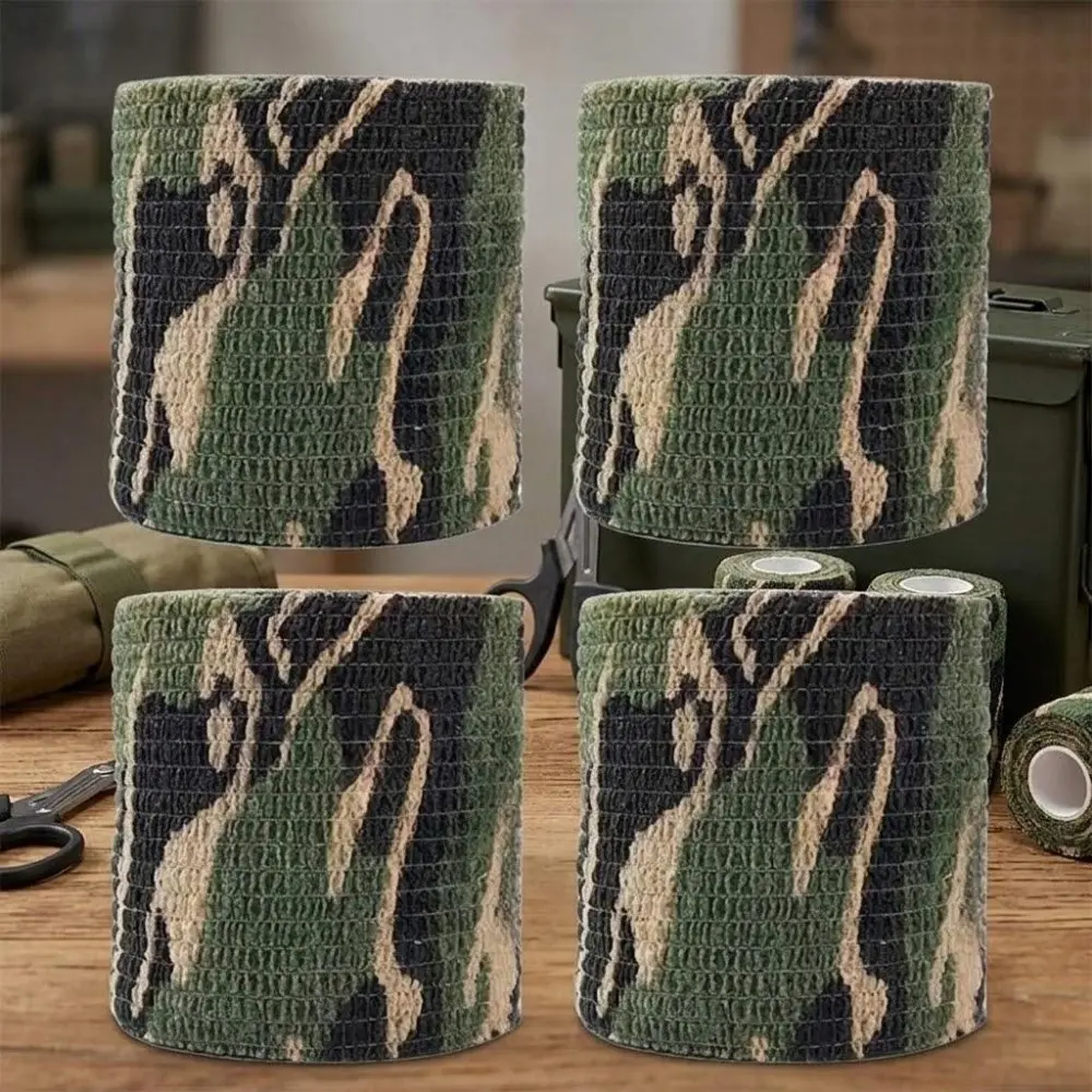 Military Camouflage Self-Adhesive Bandage Roll, High-Strength Elastic Outdoor Sports Support, Waterproof Breathable Wrist Ankle Protection for Sprains, First Aid Wrap, Medical-Grade Injury Recovery Tape, Non-Woven Emergency Survival Gear, Survival Tools