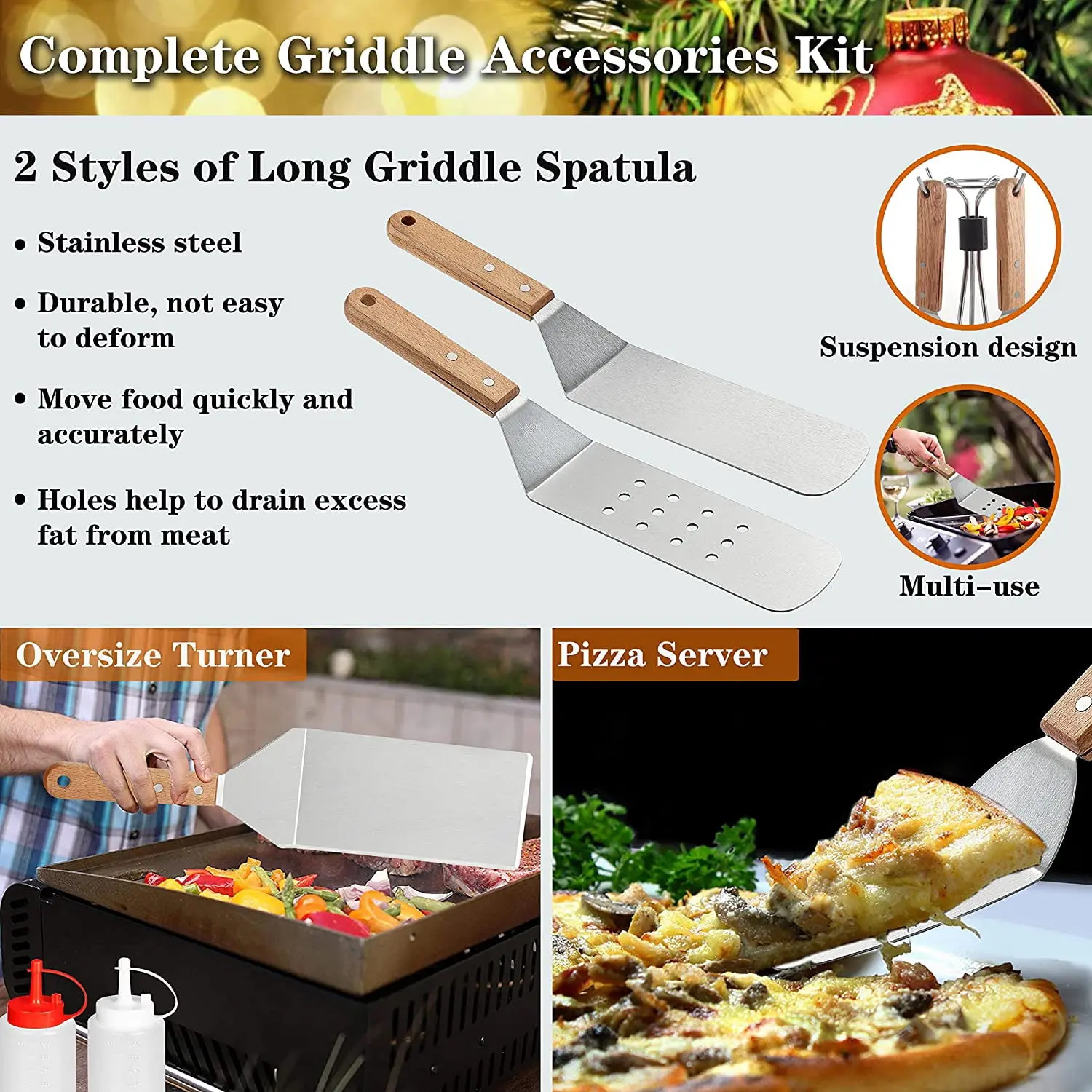 30PCS Griddle Accessories Kit - Professional Grill Tools Set for Breakfast, Outdoor Grilling, Teppanyaki - Ideal Gift for Festive Grilling Parties